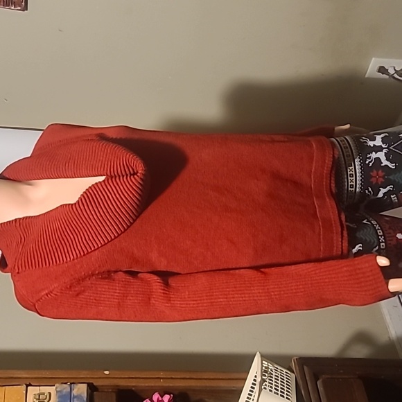 Daisy Fuentes Sangria Cowl Neck Knitted Sweater - Picture 2 of 10